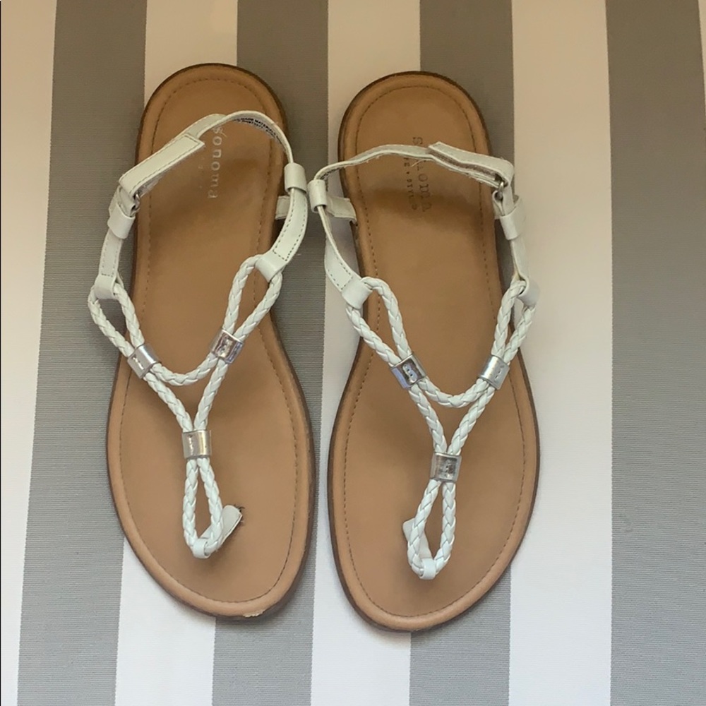 White and Tan sandals